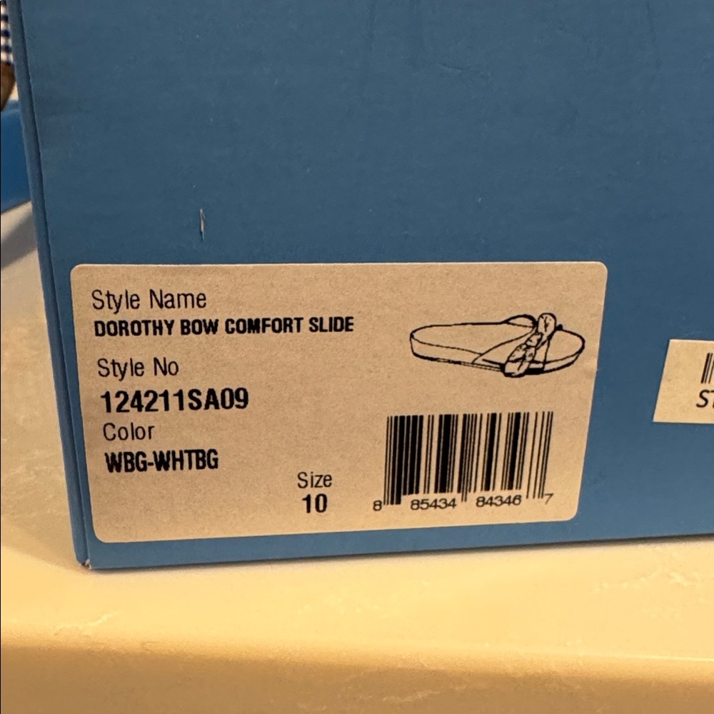 JACK ROGERS Dorothy Blue & white gingham bow. NIB Comfort slide sandal size 10 - Picture 5 of 5